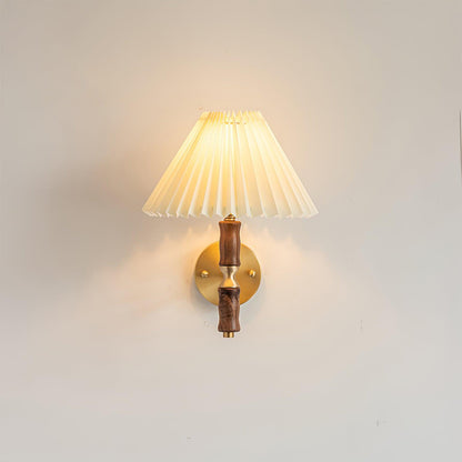 Pleated Walnut Wall light fixture Wall Light