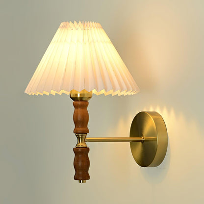 Pleated Walnut Wall light fixture Wall Light