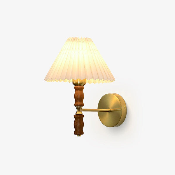 Pleated Walnut Wall light fixture Wall Light