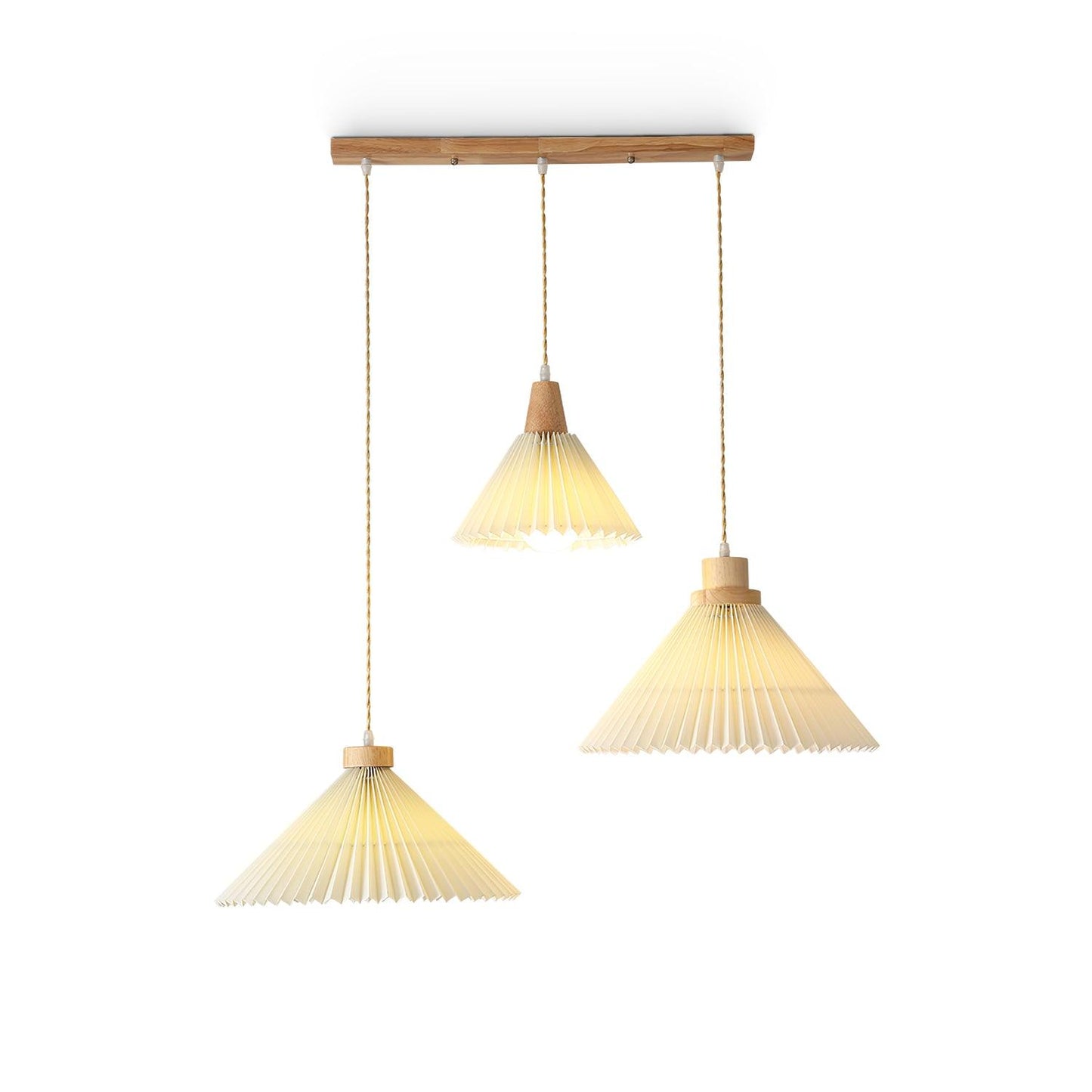 Pleated Wooden Droplight Pendant Light