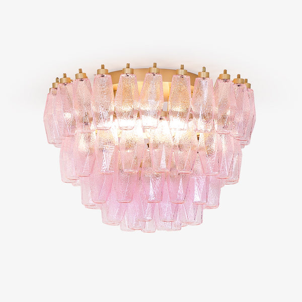 Poliedri Murano Pink Flush mount light Ceiling Light