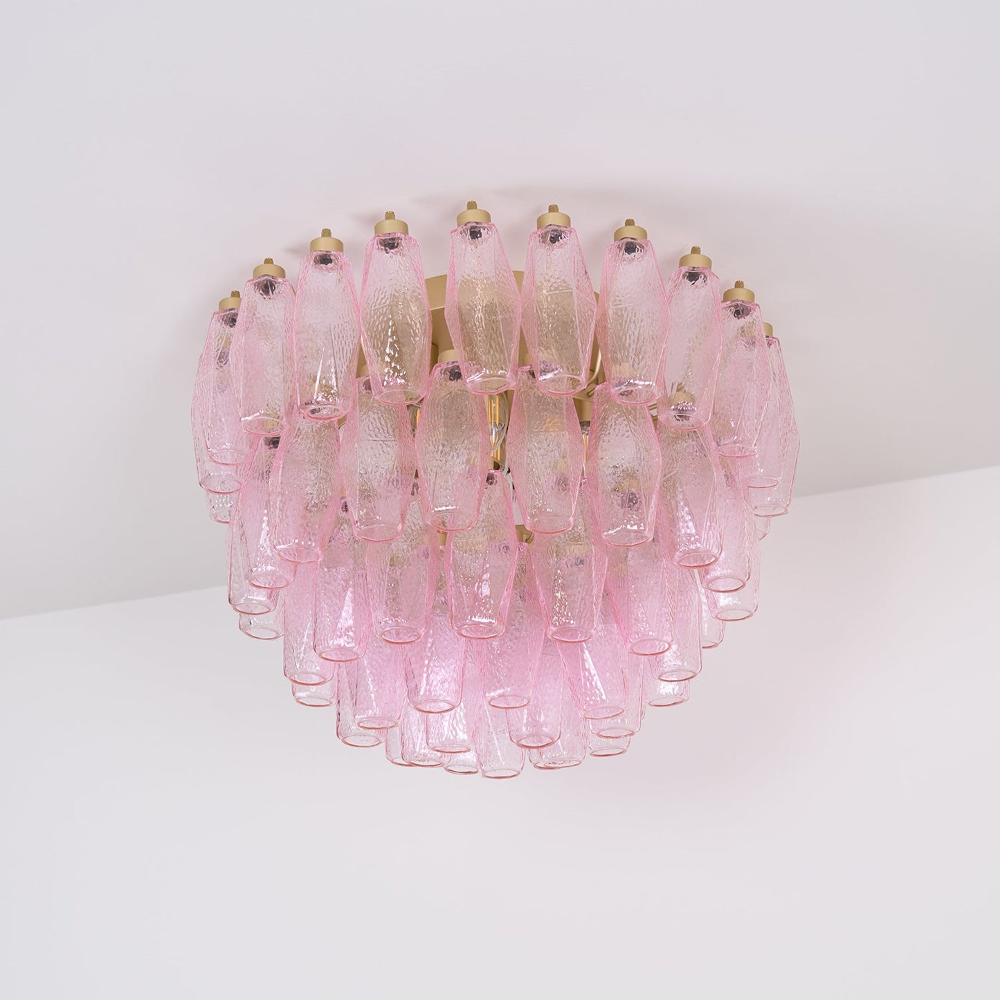 Poliedri Murano Pink Flush mount light Ceiling Light