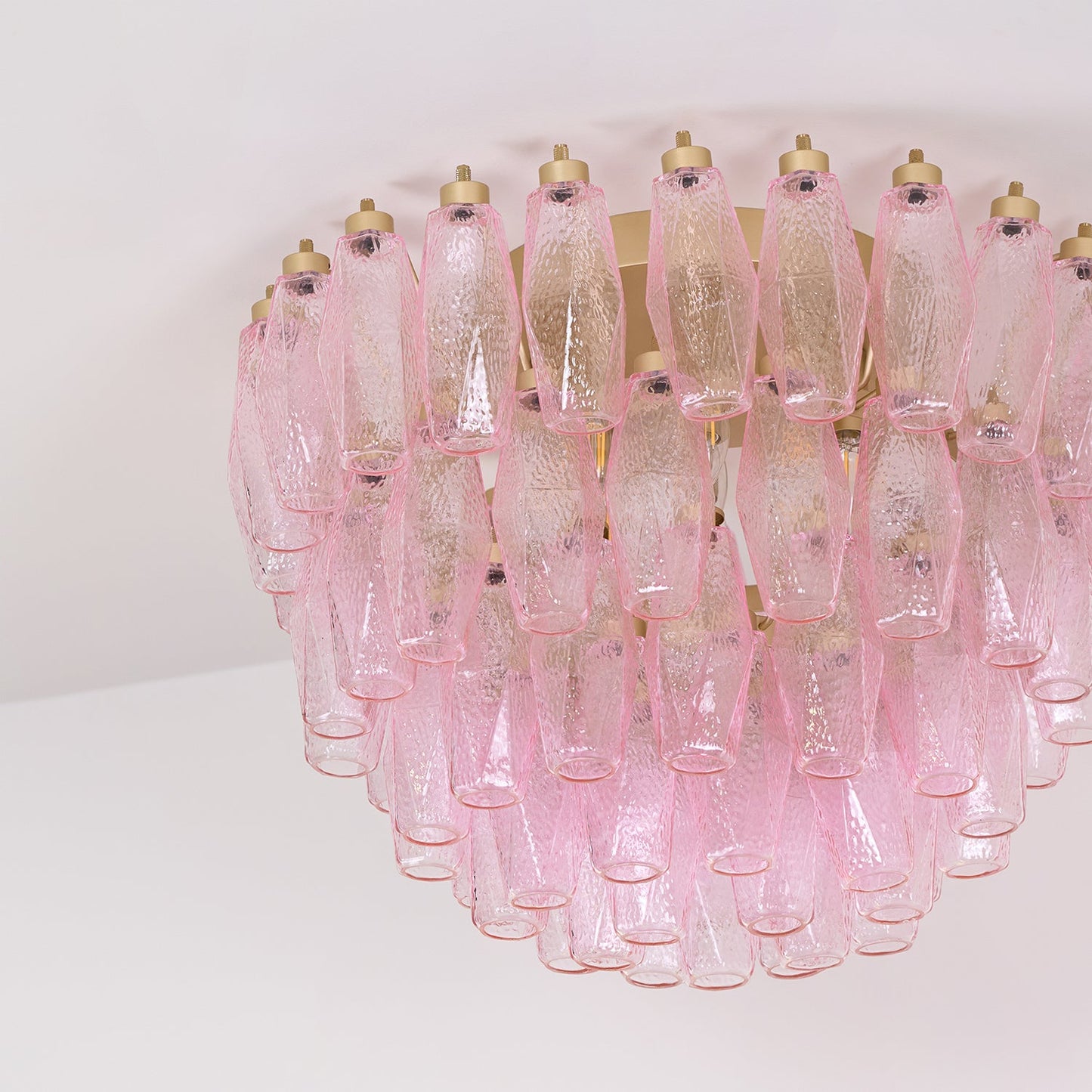 Poliedri Murano Pink Flush mount light Ceiling Light