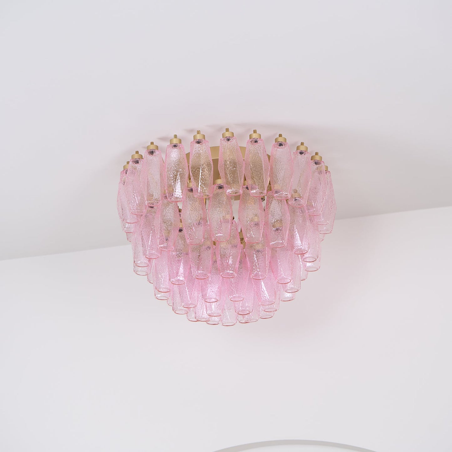 Poliedri Murano Pink Flush mount light Ceiling Light