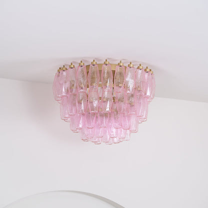 Poliedri Murano Pink Flush mount light Ceiling Light