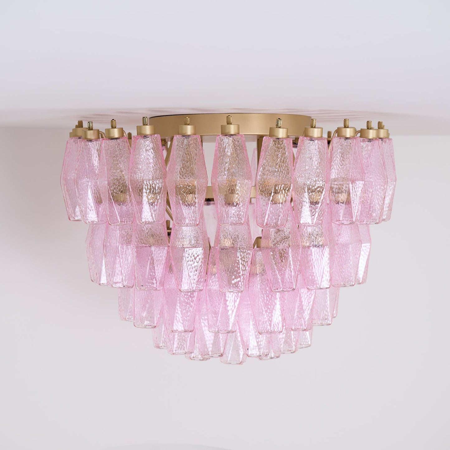 Poliedri Murano Pink Flush mount light Ceiling Light