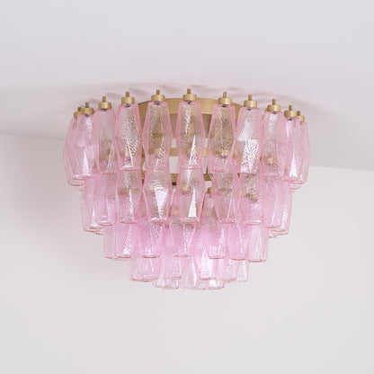 Poliedri Murano Pink Flush mount light Ceiling Light