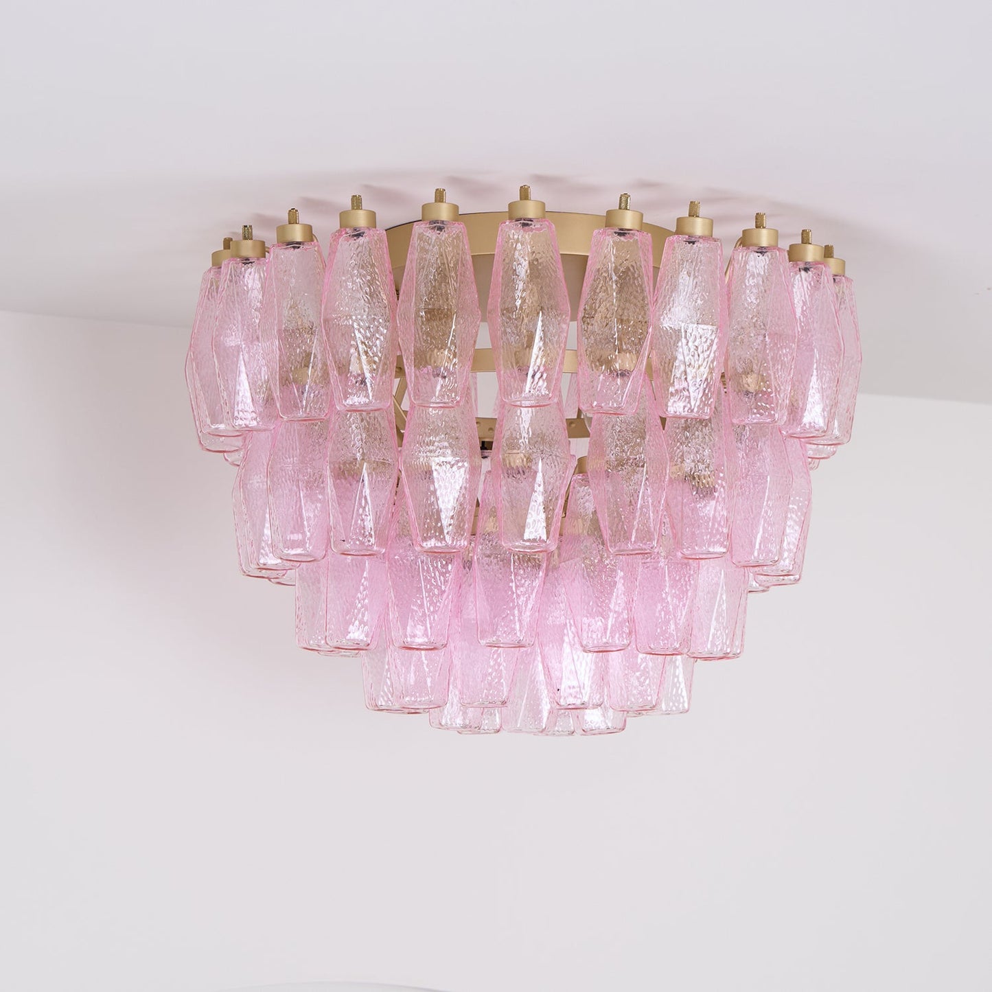 Poliedri Murano Pink Flush mount light Ceiling Light