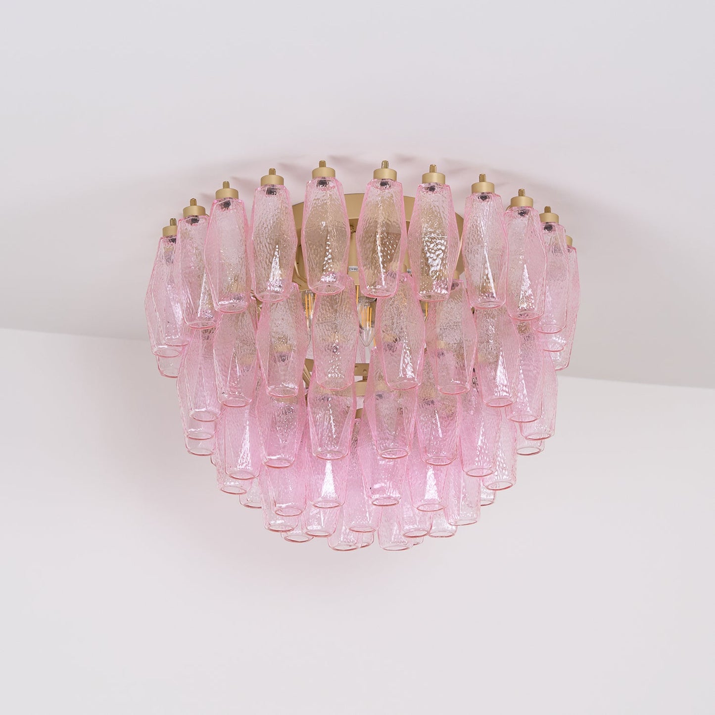 Poliedri Murano Pink Flush mount light Ceiling Light