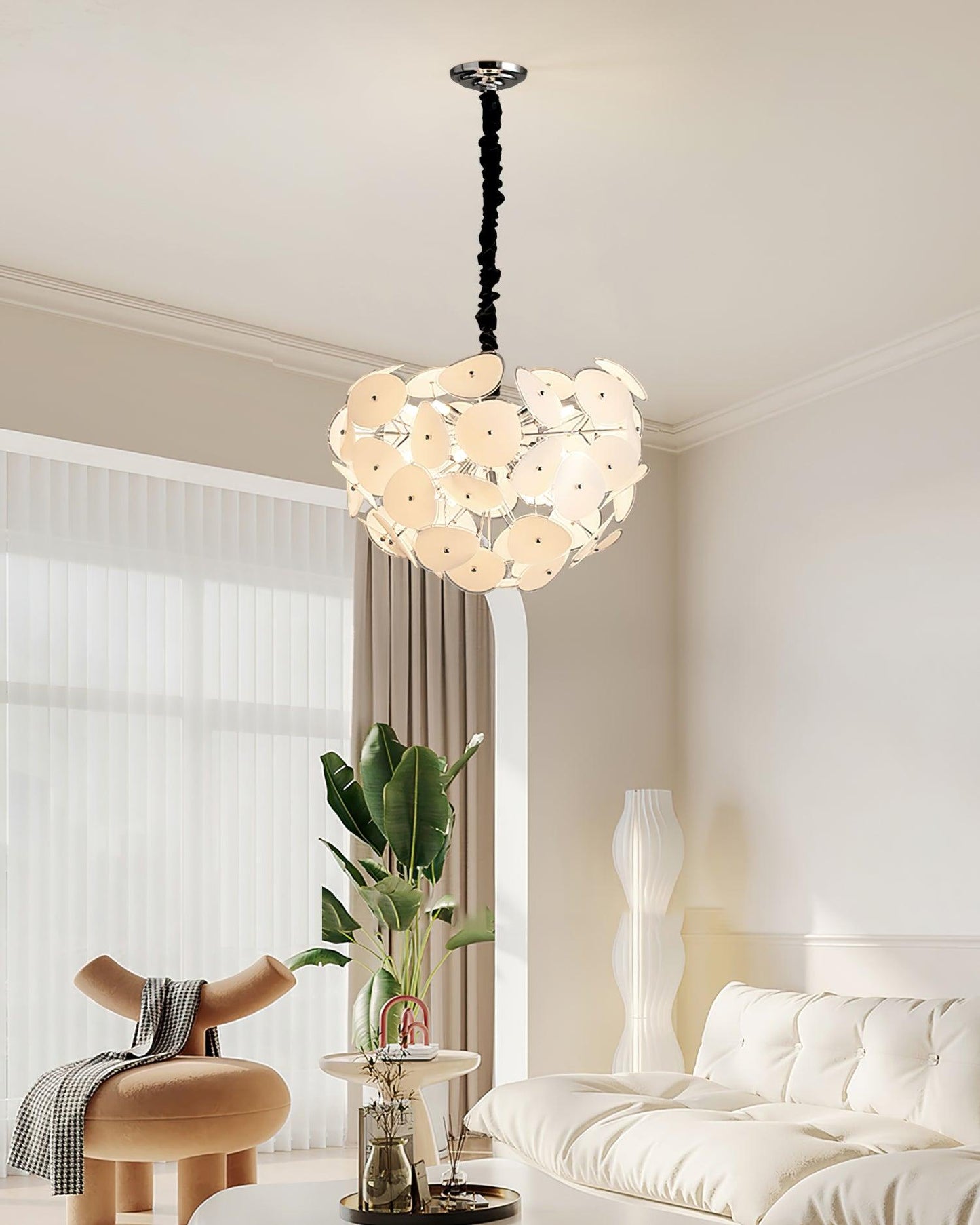 Poppy Glass Crown Chandelier