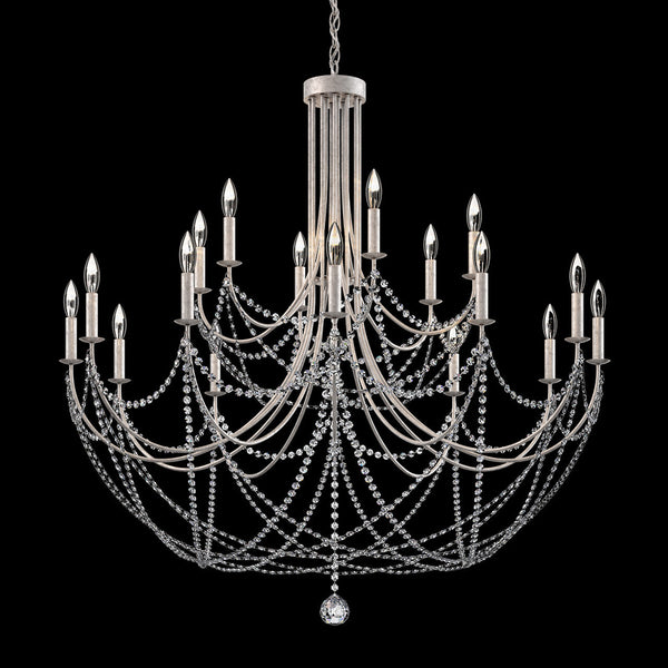 Chandelier, 18-Light, Antique Silver, Clear Optic Crystal (RJ1018N-48O 1JD432)