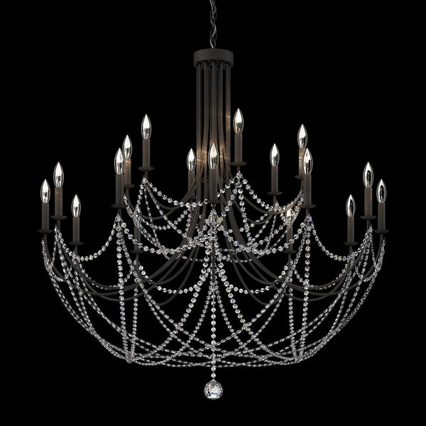 Chandelier, 18-Light, Black, Clear Optic Crystal (RJ1018N-51O 1JD433)