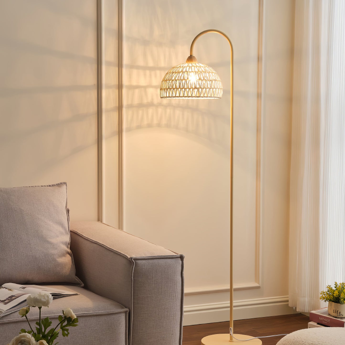 Rattan Arch Floor-standing Lamp Floor Lamp