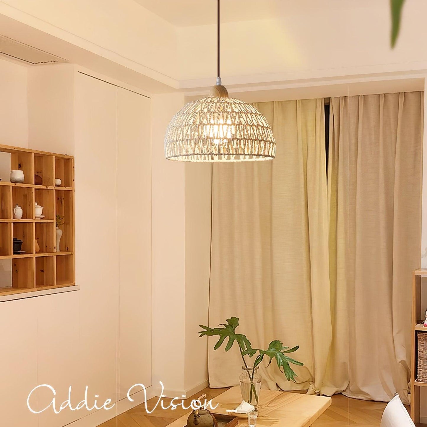 Rattan Arch Ceiling light fitting Pendant Lamp