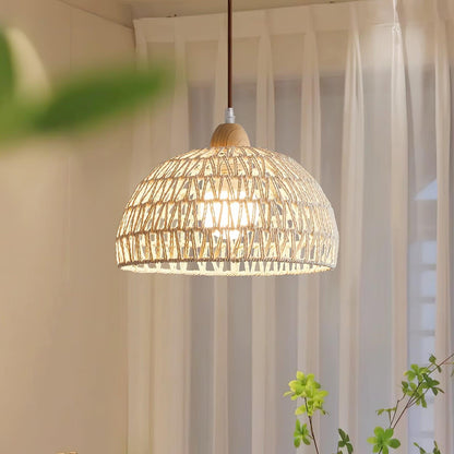 Rattan Arch Ceiling light fitting Pendant Lamp