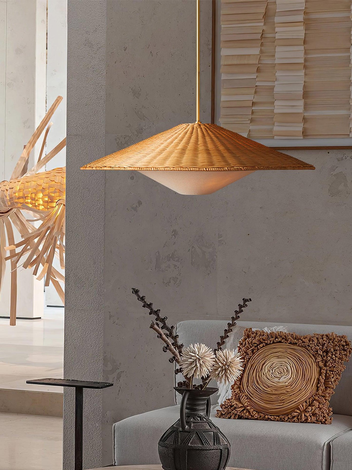 Rattan Hat Houselight Pendant Light