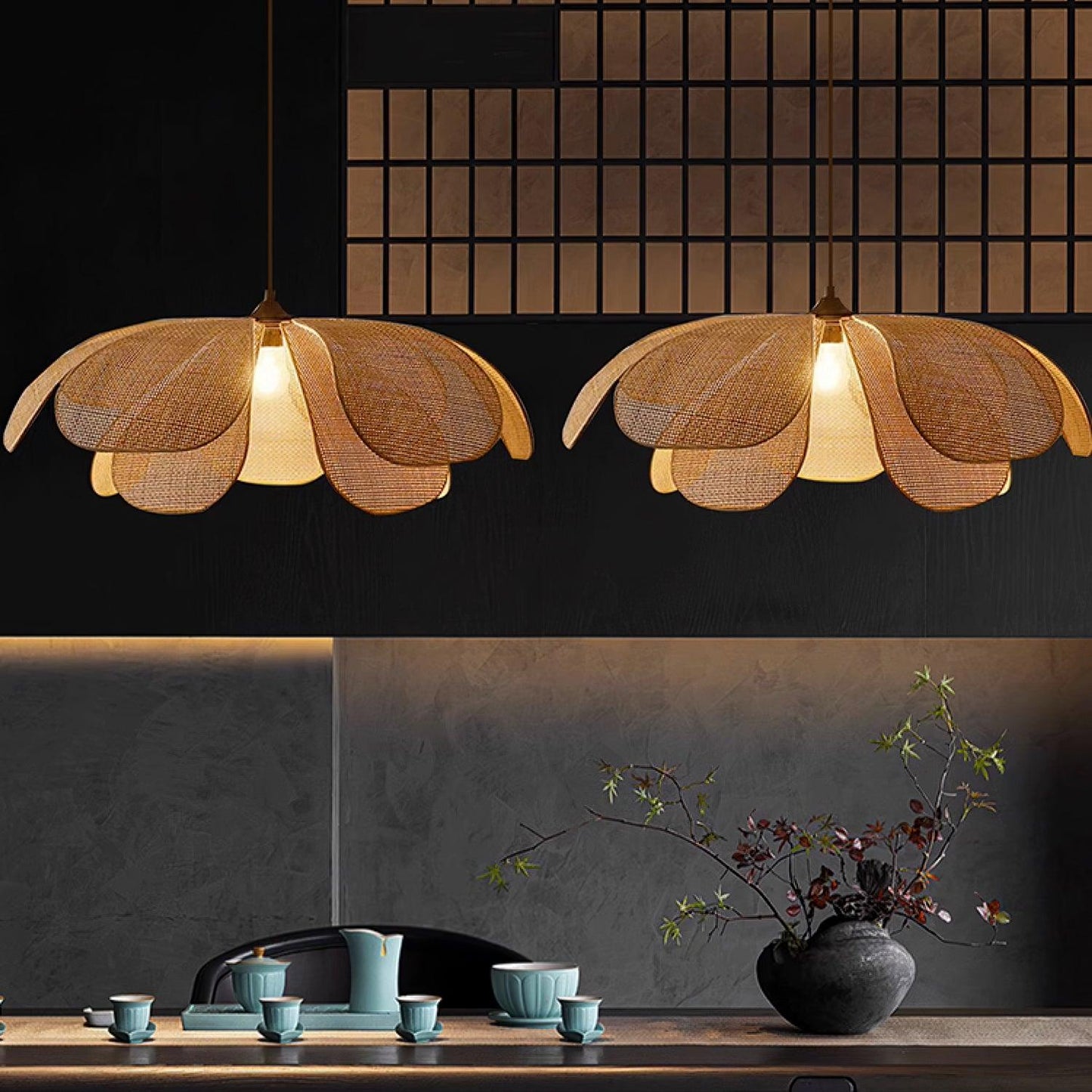 Rattan Petal Houselight Pendant Lamp