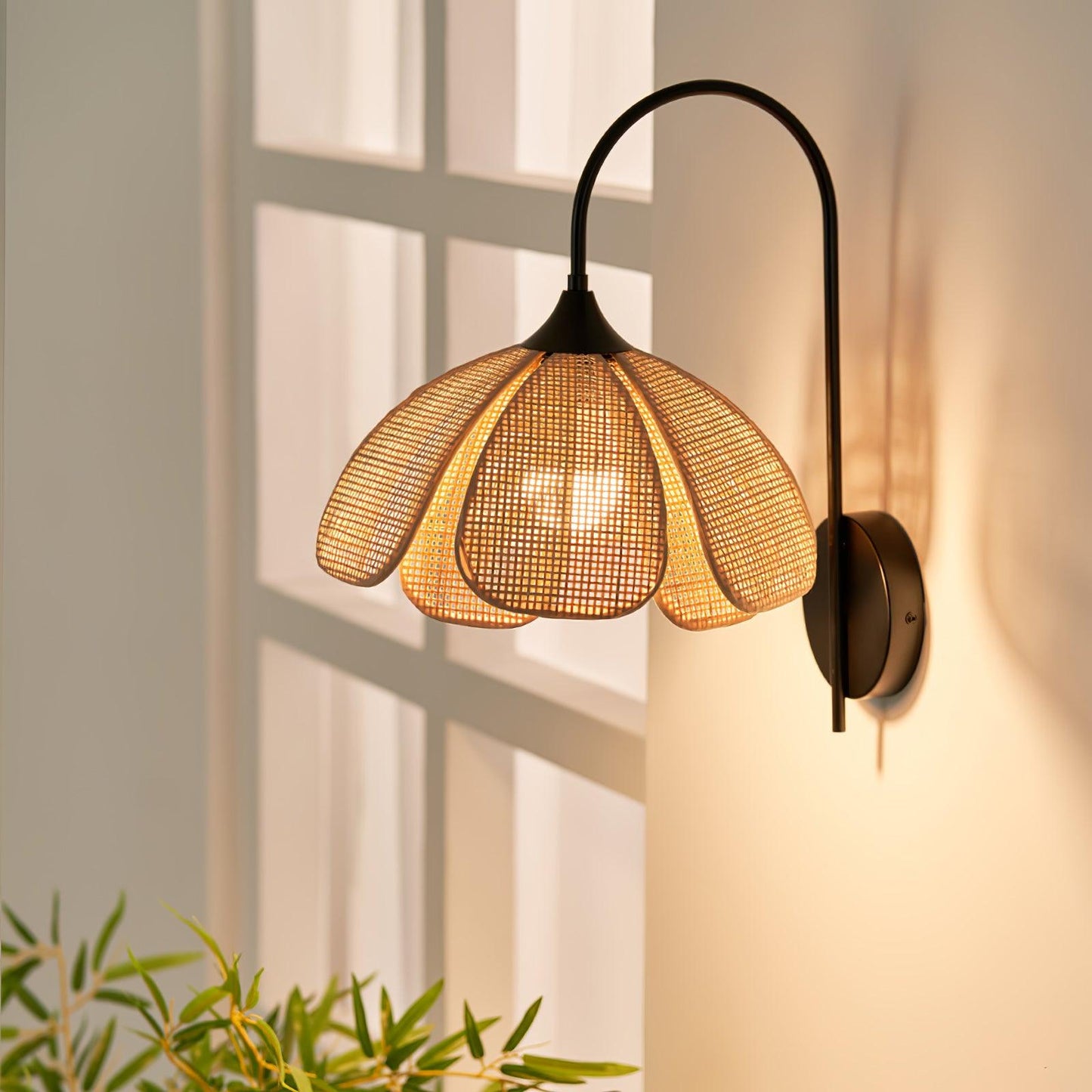 Rattan Petal Lamp bracket Wall Lamp