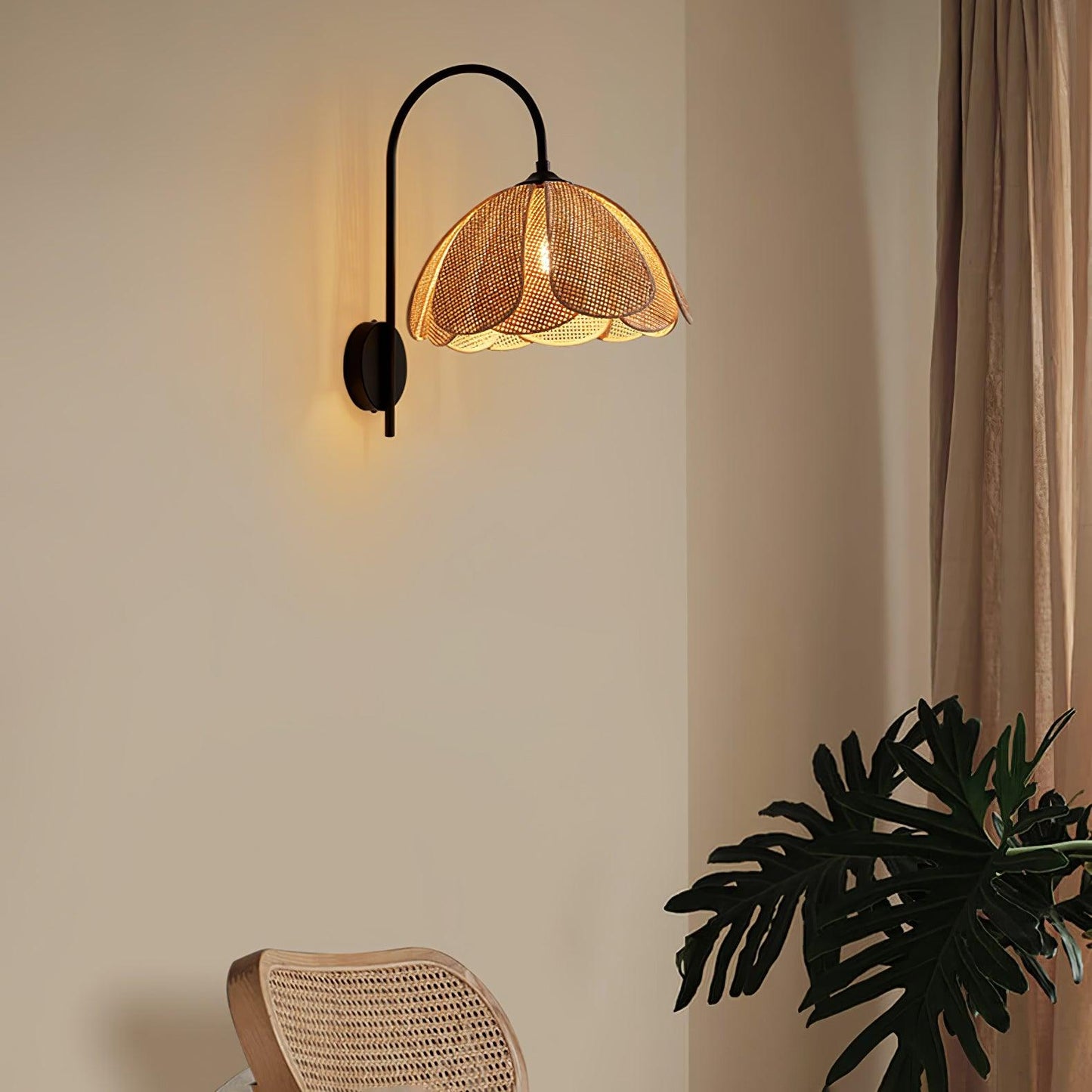 Rattan Petal Lamp bracket Wall Lamp