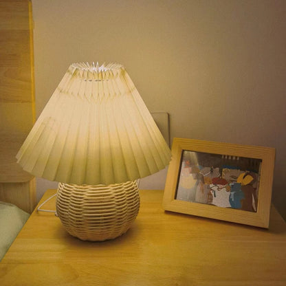 Rattan Pleated Portable lamp Table lamp