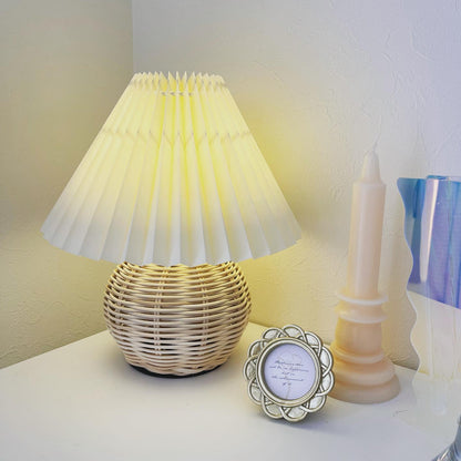 Rattan Pleated Portable lamp Table lamp