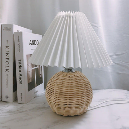 Rattan Pleated Portable lamp Table lamp