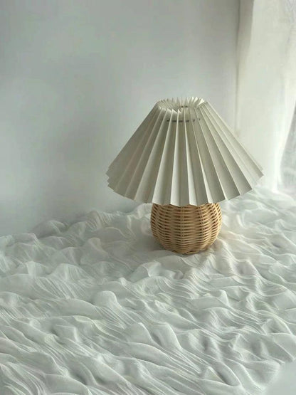 Rattan Pleated Portable lamp Table lamp