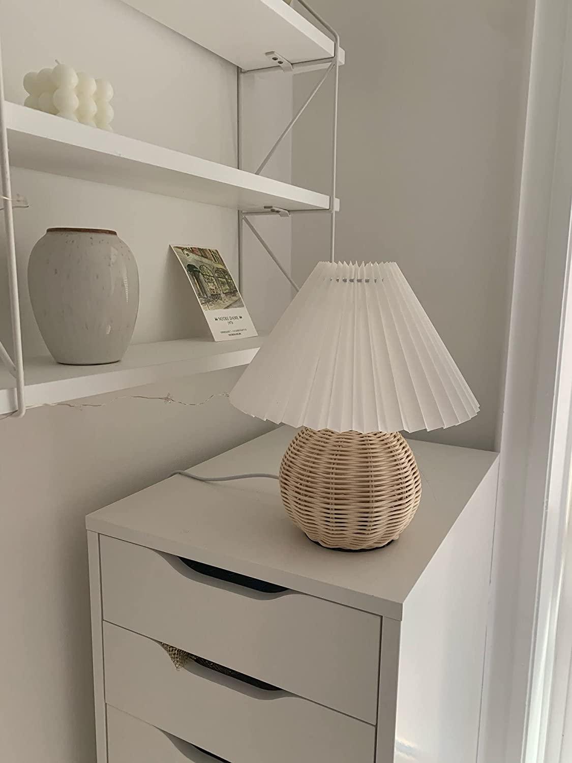 Rattan Pleated Portable lamp Table lamp