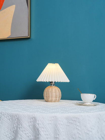 Rattan Pleated Portable lamp Table lamp