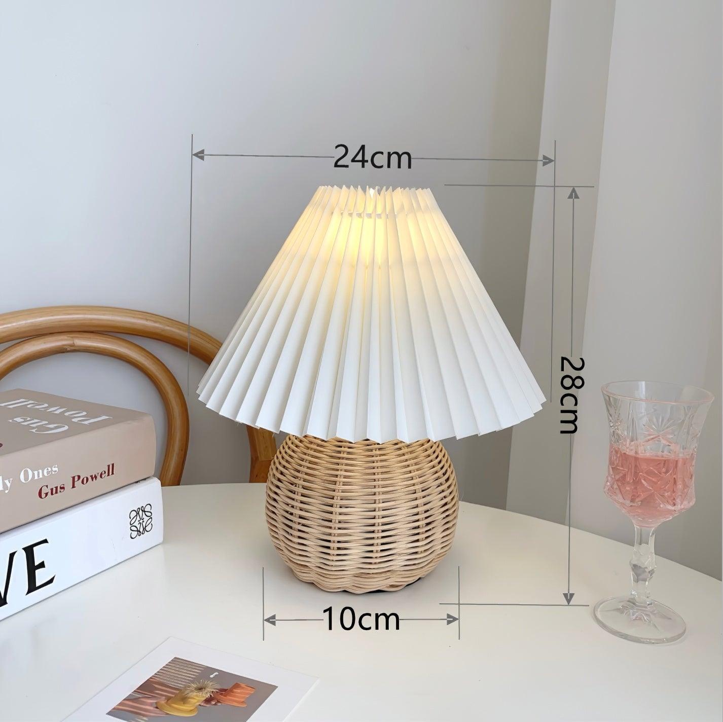 Rattan Pleated Portable lamp Table lamp