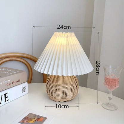 Rattan Pleated Portable lamp Table lamp