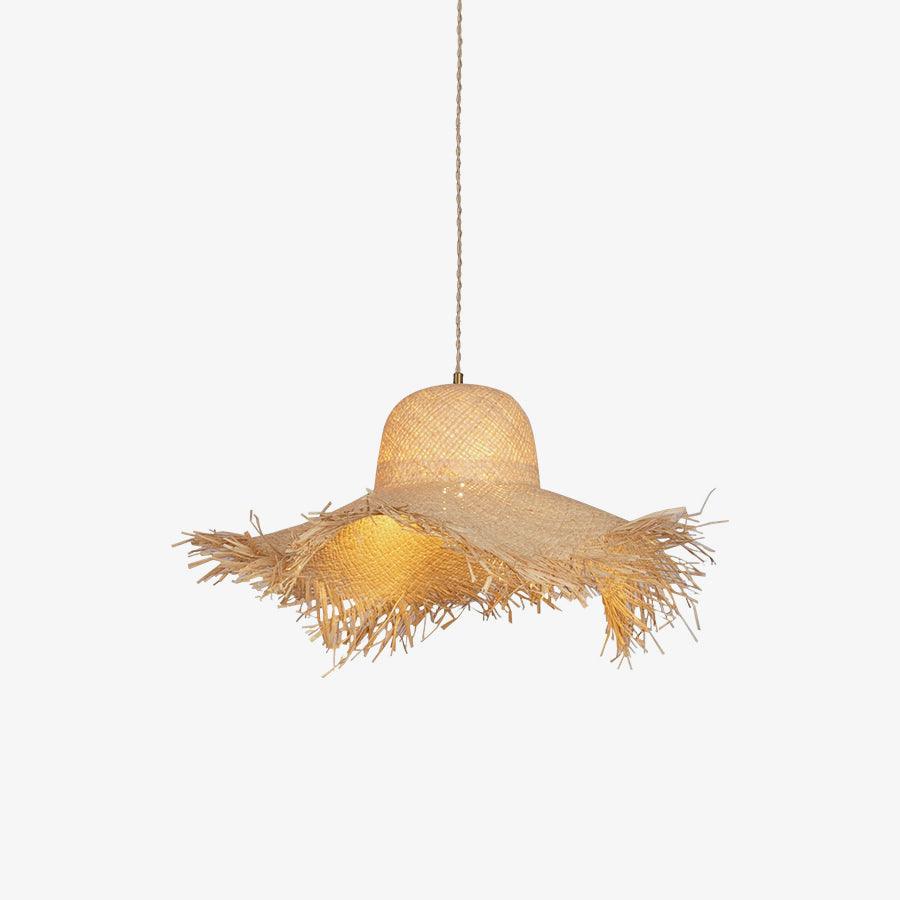 Rattan Straw Hat Hanging light Pendant Light