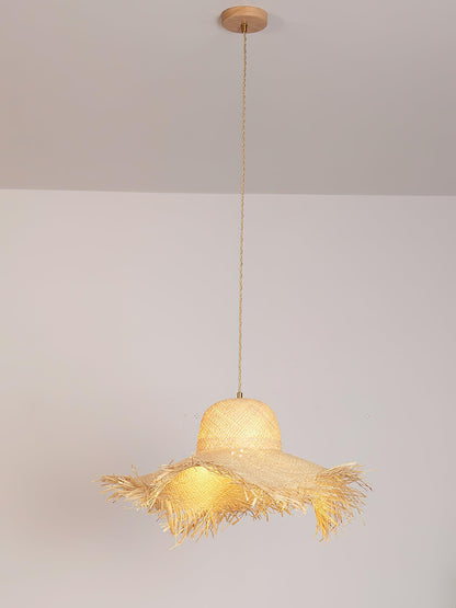 Rattan Straw Hat Hanging light Pendant Light