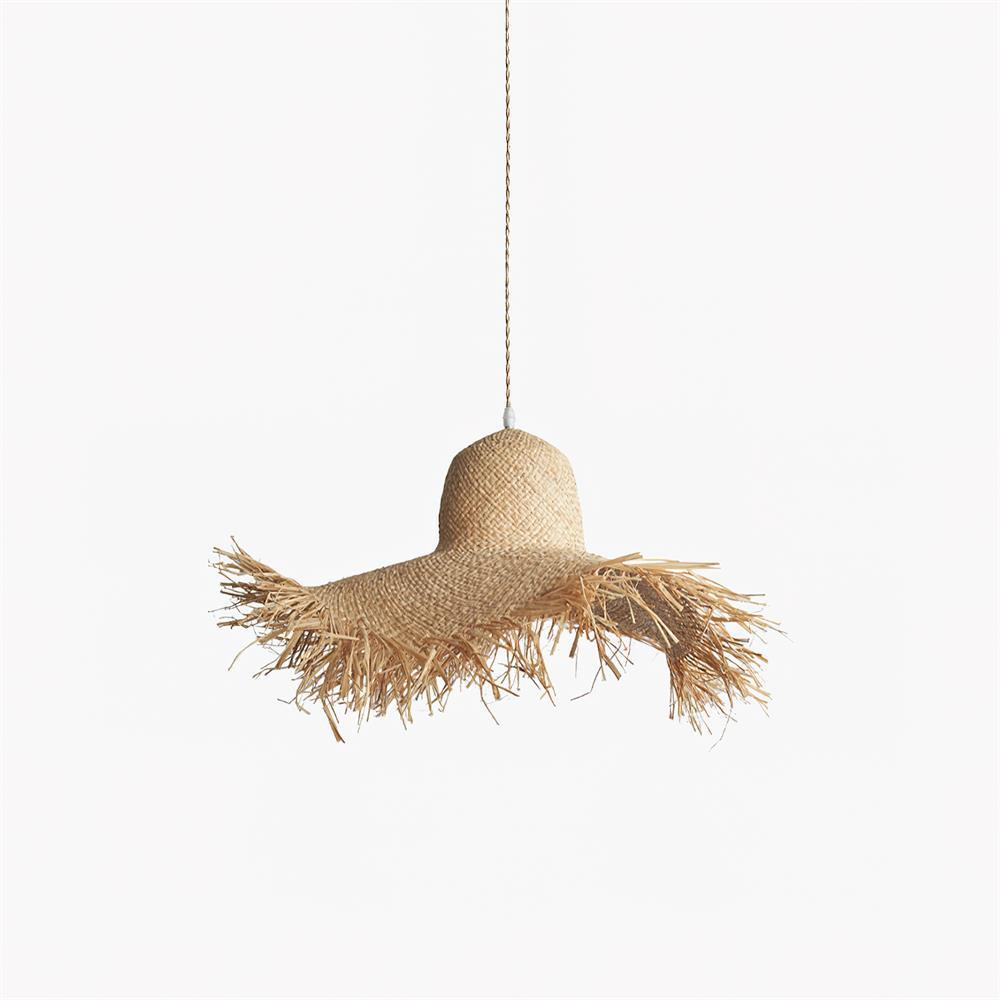 Rattan Straw Hat Hanging light Pendant Light