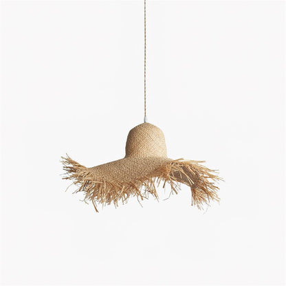 Rattan Straw Hat Hanging light Pendant Light