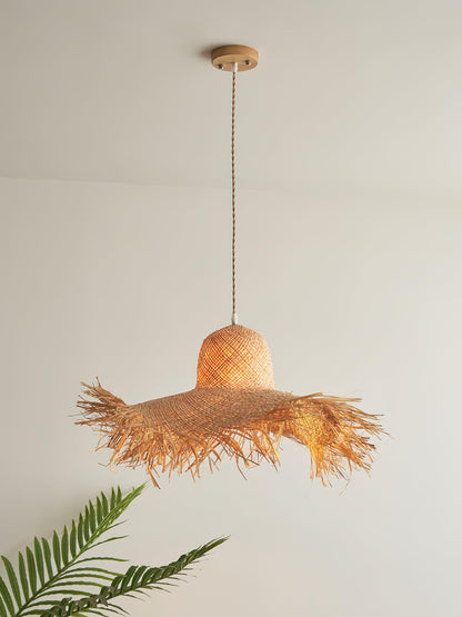 Rattan Straw Hat Hanging light Pendant Light