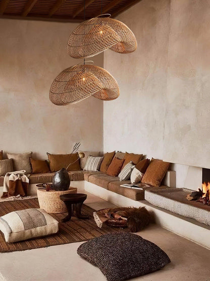 Rattan Wave Ceiling light fitting Pendant Light