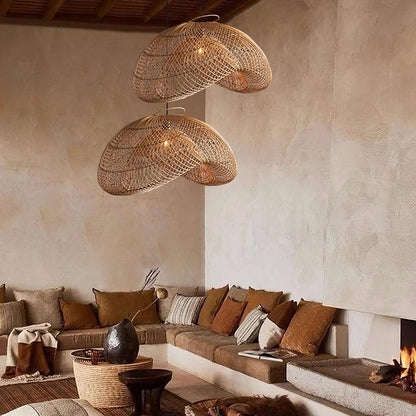 Rattan Wave Ceiling light fitting Pendant Light