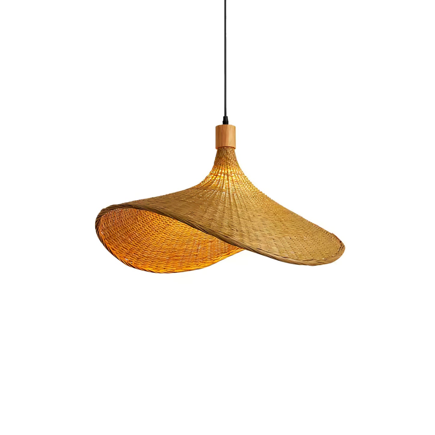 Rattan Weave Hat Droplight Pendant Light