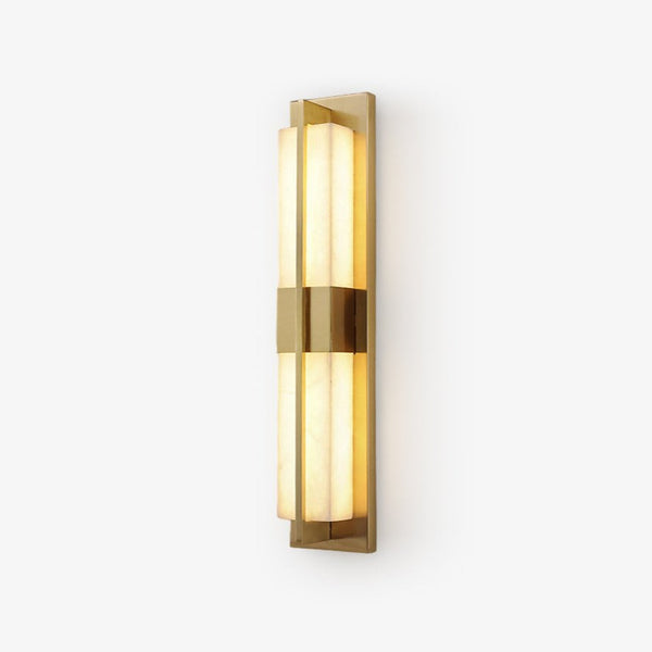 Rectangular Alabaster Brass Bracket light Wall Sconce