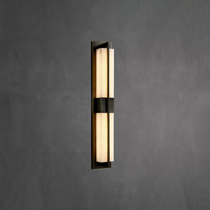 Rectangular Alabaster Brass Bracket light Wall Sconce