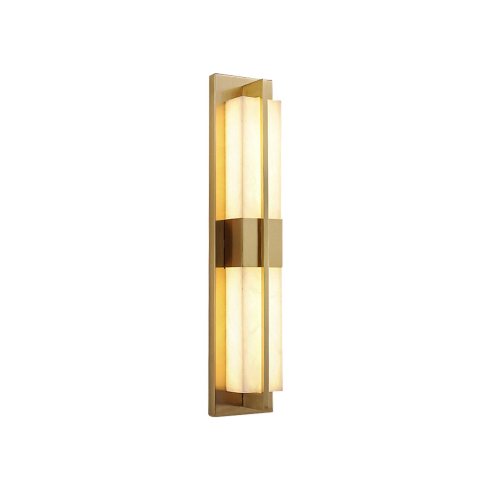 Rectangular Alabaster Brass Bracket light Wall Sconce