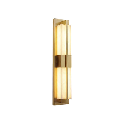 Rectangular Alabaster Brass Bracket light Wall Sconce