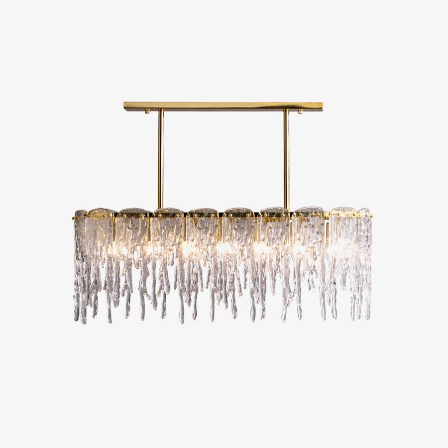 Rectangular Icicle Glass Gasolier Chandelier