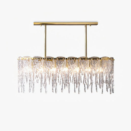 Rectangular Icicle Glass Gasolier Chandelier