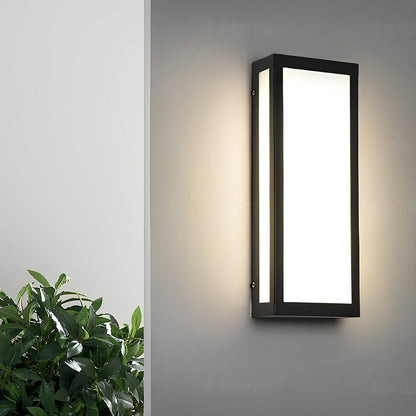 Rectangular LED Waterproof Black Modern Outdoor Exterior Light Wall Lamp