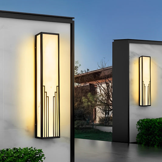 Strip Rectangular Resin Waterproof LED Black Modern Outdoor Wall Light