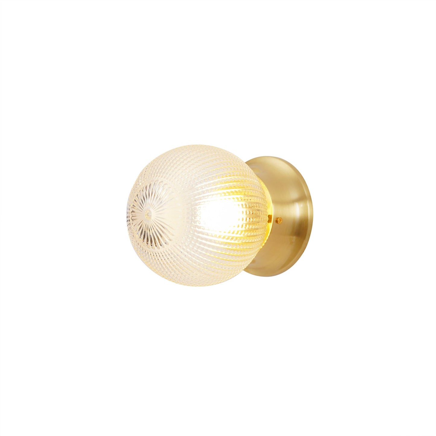 Reeded Globe Flush Overhead fixture Ceiling Light