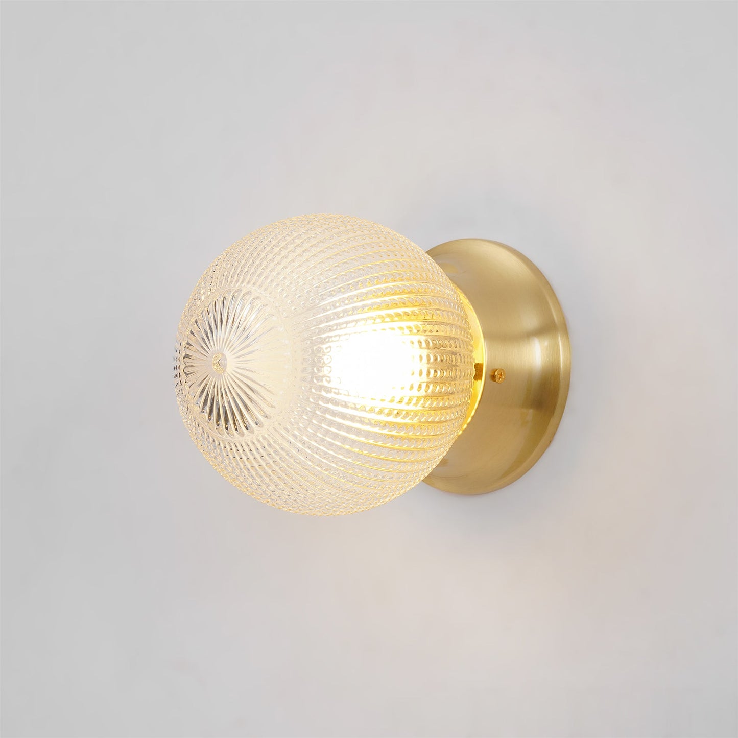 Reeded Globe Flush Overhead fixture Ceiling Light