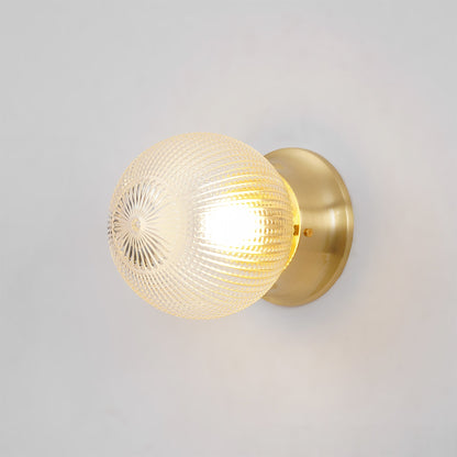 Reeded Globe Flush Overhead fixture Ceiling Light